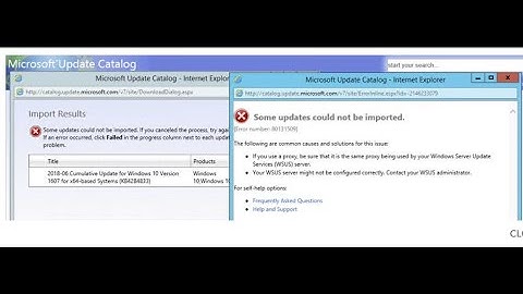 Import patches fails  from Microsoft Update Catalog