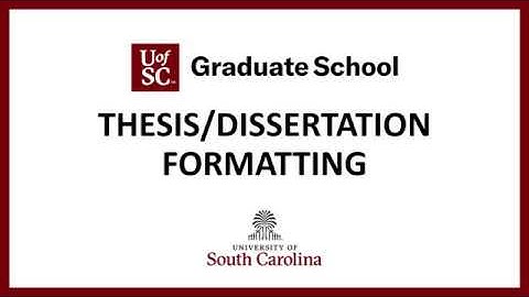 Thesis & Dissertation Formatting Demonstration