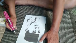 Cara mudah bikin grafir ukir kaca Bung Karno
