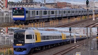 【総武快速線の最新型と最古参の通過】JR総武線西船橋駅E235系1000番台、255系通過シーン