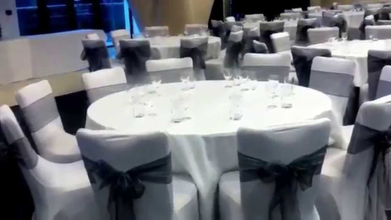 Wedding Chair Cover Silver Sash Hire London Banquet Samison Youtube