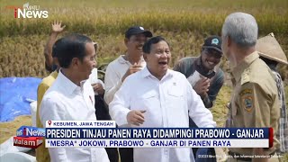 Prabowo - Ganjar Dampingi Jokowi Tinjau Panen Raya di Kebumen, Jawa Tengah #iNewsMalam 09/03