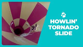 Grab your friends, climb on a raft and get ready to howl as you drop
into 6-story funnel in the howlin' tornado tube slide. learn more at
https://ww...