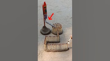 Matchstick Chain Reaction to Launch a Rocket Firework 😀 #shortsvideo #rocketexperiment