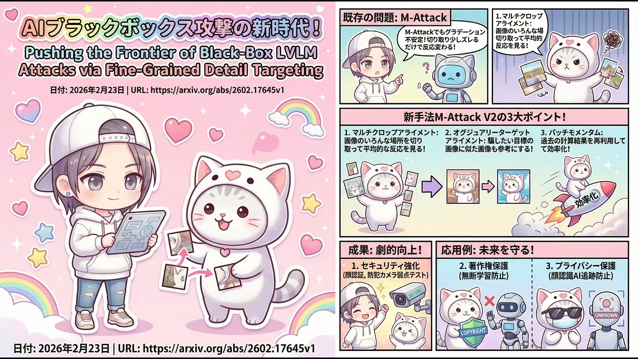 AIを100%だます！？GPT-5も欺く最新攻撃「M-Attack v2」がヤバい【トレンド論文解説】