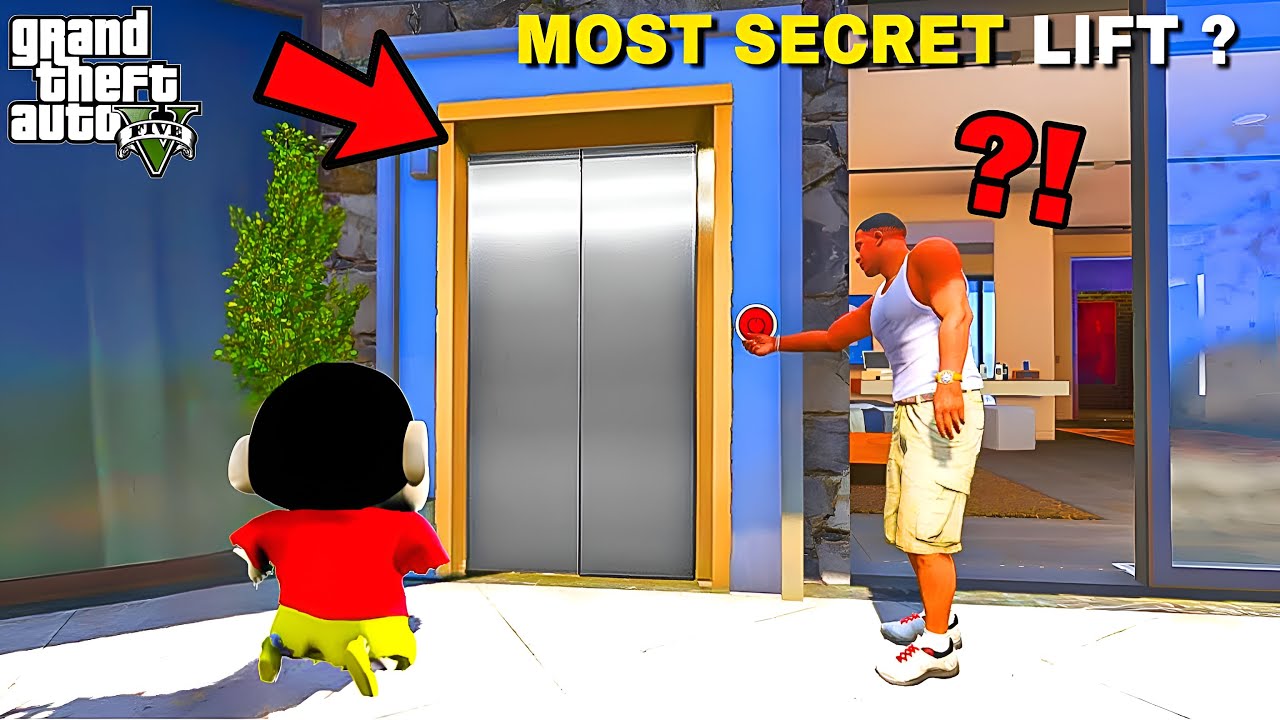 GTA 5 : Shinchan & Franklin Opened A Secret Elevator Outside Franklin's House in GTA 5 Tamil !