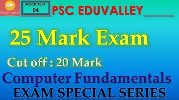 Computer Fundamentals Mock Test || 25 Marks||