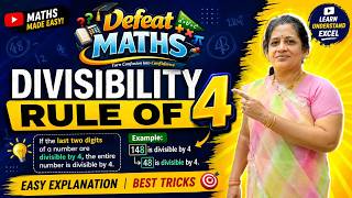 4 simple tricks of, "Divisibility rule of 4" | Defeat Maths