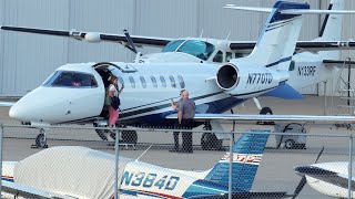 $11 Million LearJet 40 Departs Lunken - DO CELEBRITIES TAKE SELFIES