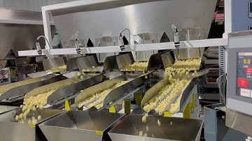 4 Head Dual Stage Linear Weigher chips , gummies, fryums , kurkure etc packing machine