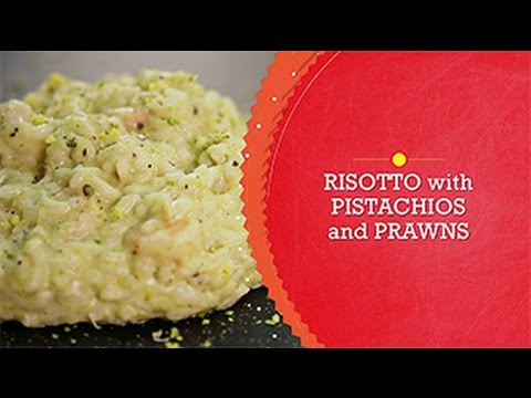 Risotto with pistachio and prawns