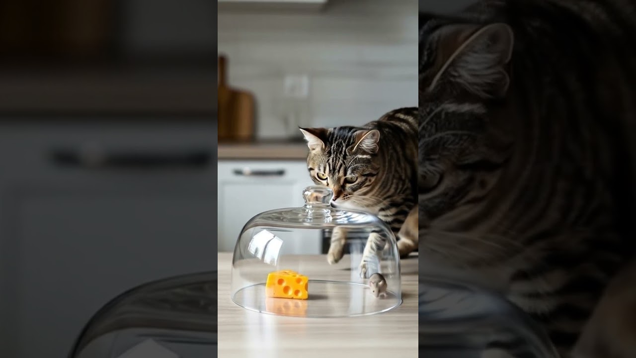 Antara Kucing, Tikus, dan Keju 🍽️🐭🐱 #videoshort #cat #imut #catshorts #cute