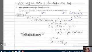 OCR A Level Pure Maths H240/01 June 2018 Q3