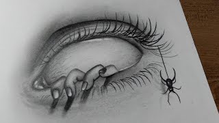 Creepy Drawing / Creepy Eye Drawing Tutorial / Scary Drawing / how to draw creepy eyes