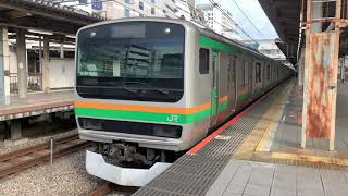 E231系1000番台横コツK-24編成+E233系3000番台横コツE71編成湘南新宿ライン快速平塚行き池袋駅発車