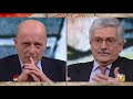 Massimo D'Alema (LeU) si confronta con il direttore de Il Giornale Alessandro Sallusti