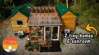 2 Tiny Homes Connected w/ Sunroom! Retiree's dream home to manage MS by Tiny House Expedition 960,929 views 4 months ago 26 minutes