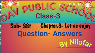 CLASS-3    SUBJECT-SSt Chapter-8 Let us enjoy Question Answers             By-Nilofar