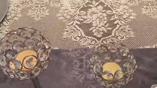 Silver Crystal Candle Holders Set of 3, Candelabra Centerpiece Decorative Candles Candlestick Holder