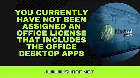 Solved! You currently have not been assigned an office license that includes the office desktop apps