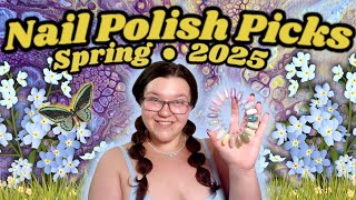 20 Spring NAIL COLORS I want to wear for 2025! | Spring Polish Rack 2025 #springnails
