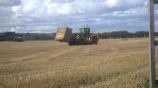 baling and stacking straw