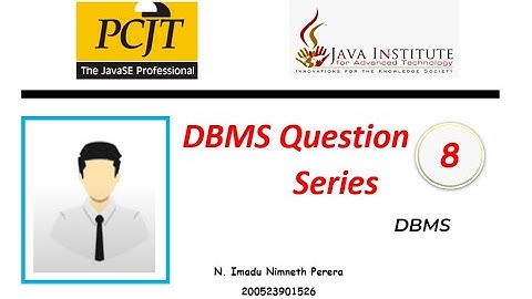 DataBase Task 08 | 1 st Year | Semester 01 | Java Institute | N. Imadu Nimneth Perera