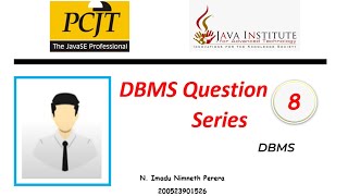 DataBase Task 08 | 1 st Year | Semester 01 | Java Institute | N. Imadu Nimneth Perera