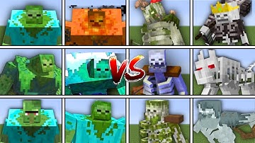 ULTIMATE ALL MUTANT ZOMBIE vs ALL MUTANT SKELETON in MINECRAFT MOB BATTLE