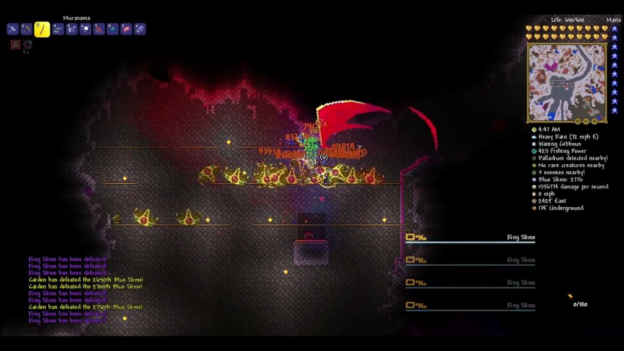 Spawning over 100 King Slimes in Terraria YouTube