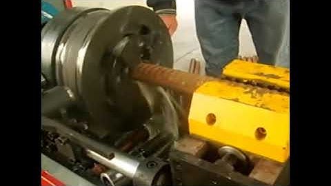 JBG-50 Rebar rib peeling and thread rolling machine operation video