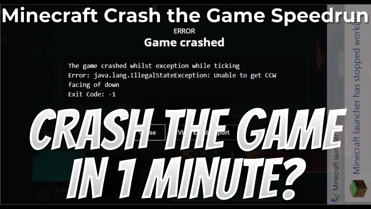 Minecraft Crash The Game Speedrun Forum Minecraft Java Edition Category Extensions Speedrun Com
