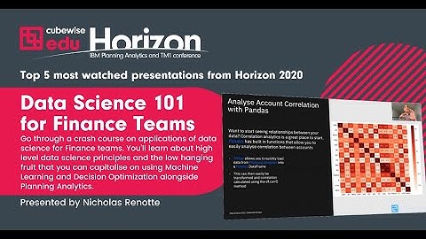 Data Science 101 for Finance Teams for IBM Planning Analytics/TM1