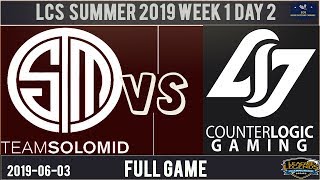 TSM vs CLG  Full  Game LCS Summer 2019 Week 1 Day 2   | Team Solomid vs Counter Logic Gaming
