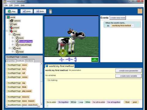 Working with parts of Objects in Alice
