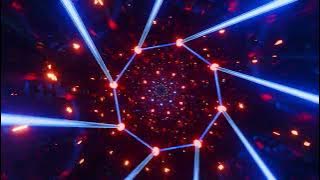 Neon Cyberpunk Tunnel Flight - 4K Sci-Fi Loop | Blue & Red Motion Background for VJ (No Sound)