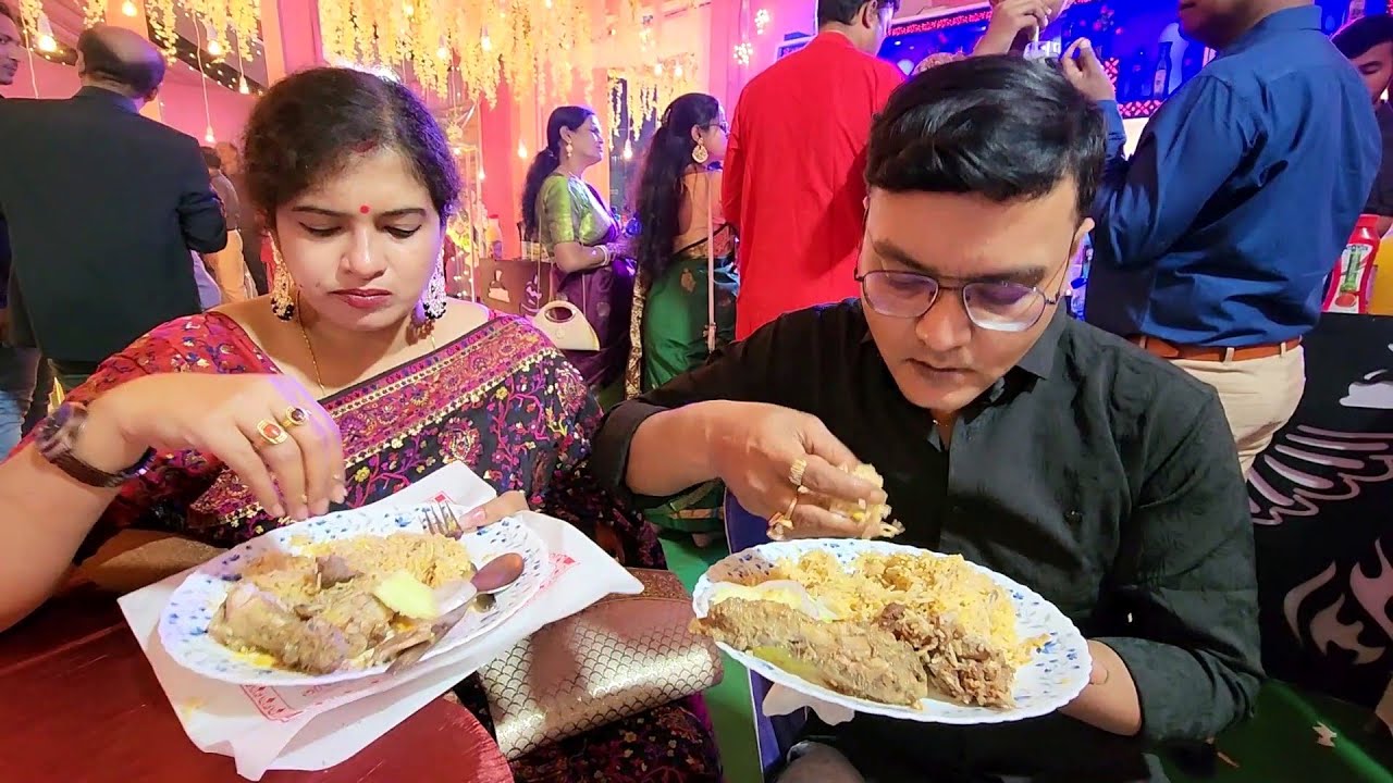 আস্থা ক্যাটারিং এর আমন্ত্রণে বিয়ের মরসুমে ভুরিভোজ | বিরিয়ানি , চিকেন , মাছ সবই ছিলো | Biye Bari