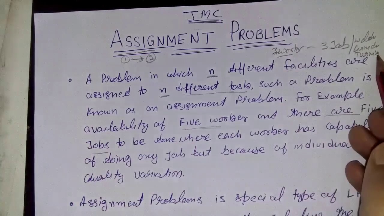 39 Introduction to Assignment problem in operation research in simply ...