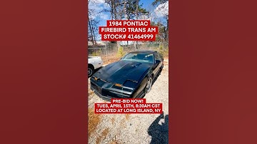 K.I.T.T. needs some TLC! HUGE IAA classic cars sale on 4/15. 1984 Pontiac Firebird Trans Am! #iaai