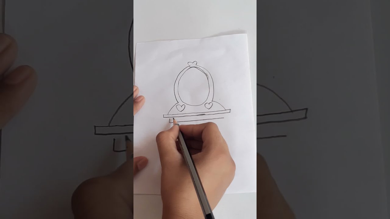 Princess dressing mirror and table sketching by Sanchika Art | Step by step sketching |Sanchika Art.