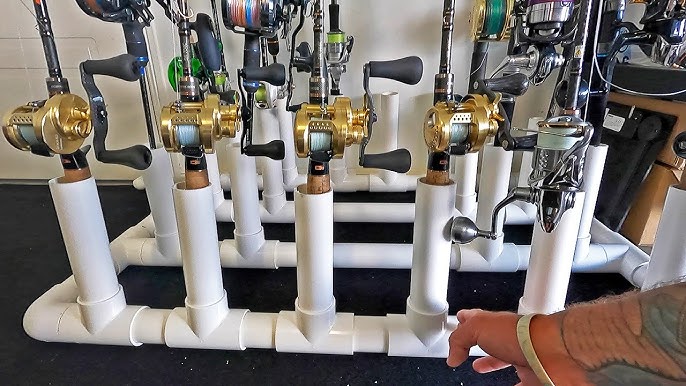 DIY rod rack. Keeps em' safe off the ground and frees up space! ~$25 at  hardware store. : r/Fishing_Gear