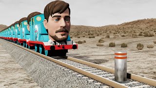 Funny Trains & Cars Crossing Bollard | BeamNG.Drive