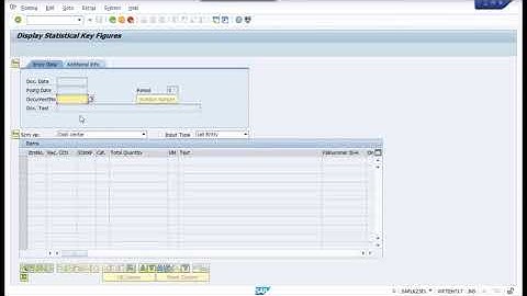 SAP CO Actual Postings   Statistical Key Figures transaction code KB31N KB33N KB34N