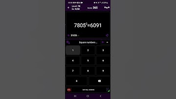 Math Tricks - Training mode - Square numbers ending in 05 - level 078 (Number Keyboard)