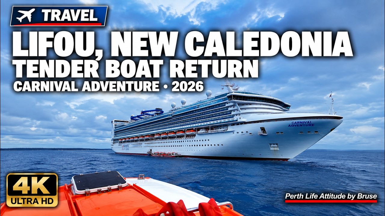 Lifou New Caledonia 2026 — Tender Boat Return to Carnival Adventure (4K)