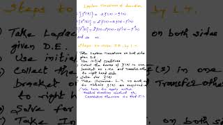 ✨Steps to solve ordinary differential equations using Laplace Transforms _ shorts