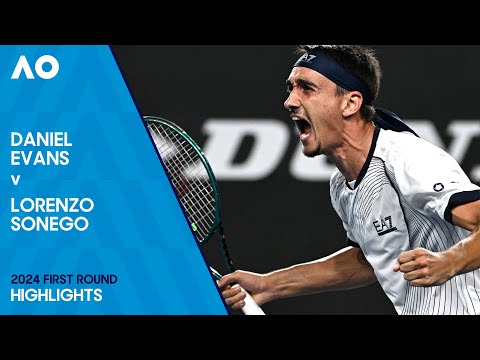 Daniel evans v lorenzo sonego highlights | australian open 2024 first round