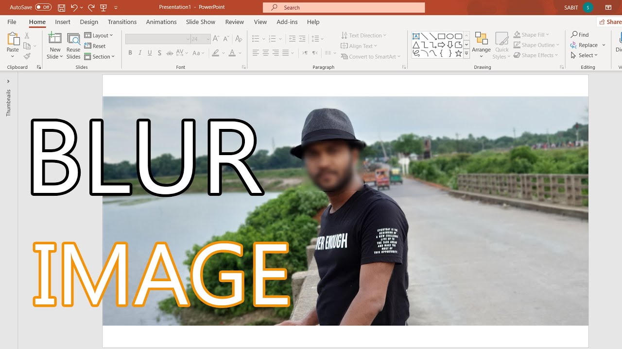blur part of screen during presentation
