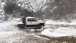 straightpipe stacks ppump 24v cummins playing in the snow