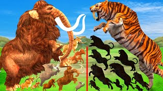 Giant Tiger vs Mammoth Elephant Prehistoric Mammals vs Shadow Itself Animal Revolt Battle Simulator screenshot 3
